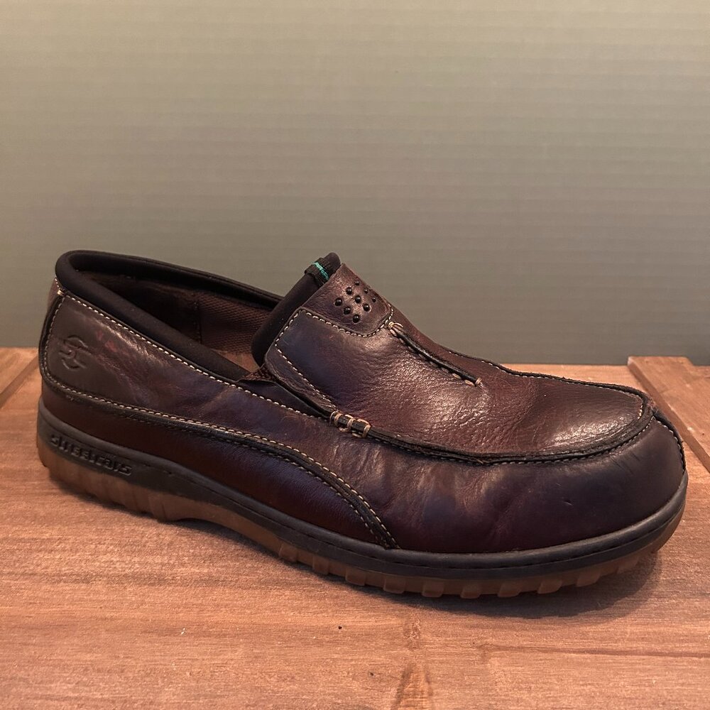 Streetcars Mens Brown Leather Slip On Dress Loafers Size 13